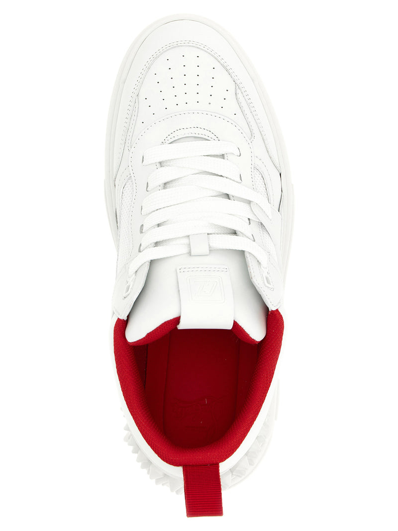 Baskets athlétiques Christian Louboutin en cuir de veau blanc