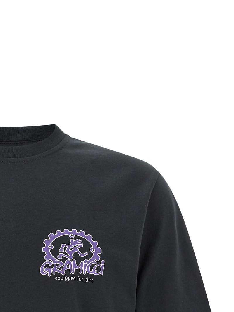 Gramicci Black Cotton Sportswear T-Shirt for Outdoor Adventures