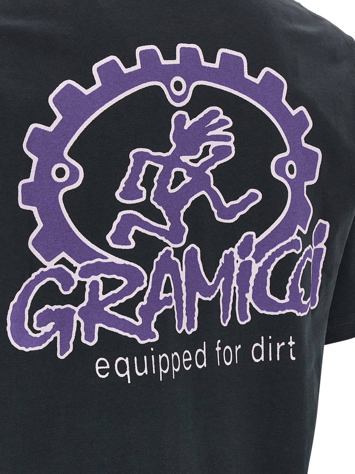 Gramicci Black Cotton Sportswear T-Shirt for Men