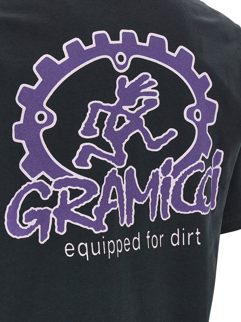 Gramicci Black Cotton Sportswear T-Shirt for Outdoor Adventures