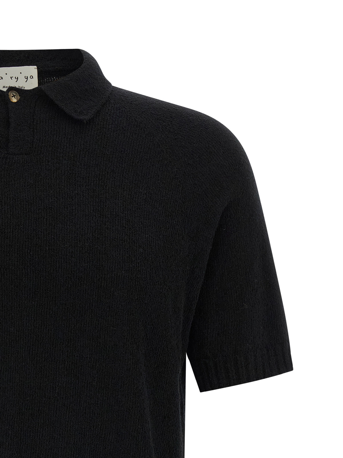 Polo en coton noir MA'RY'YA