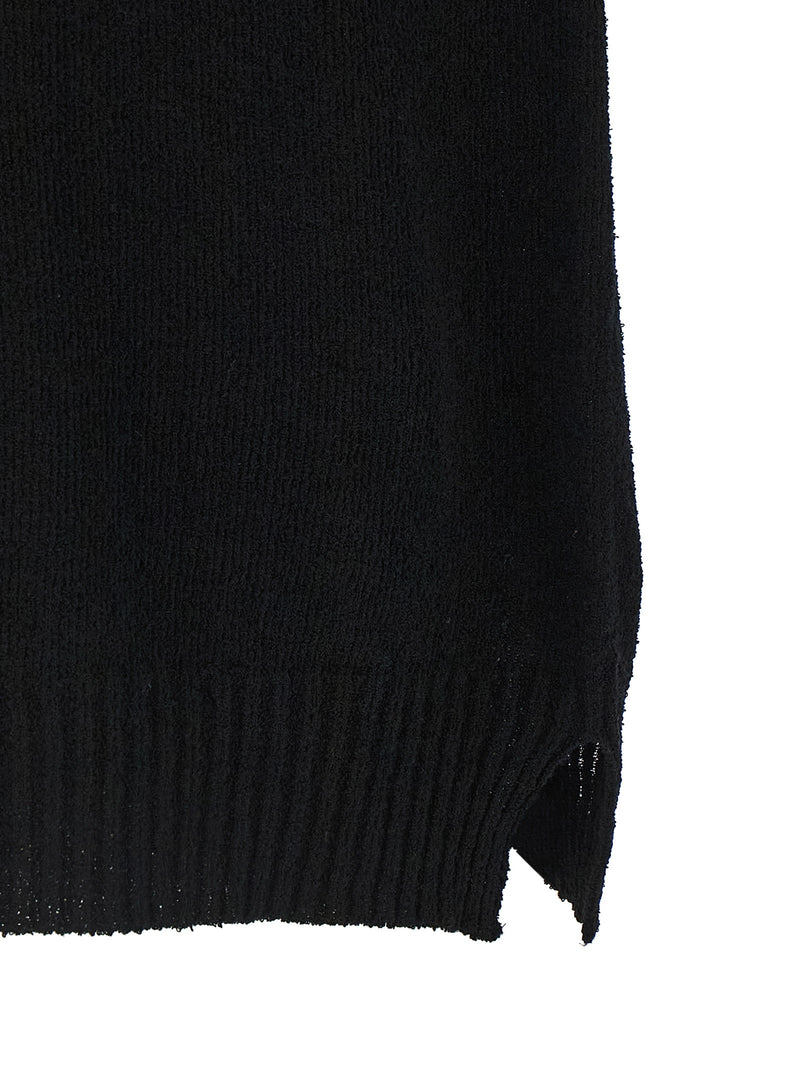 MA'RY'YA Black Cotton Polo Shirt