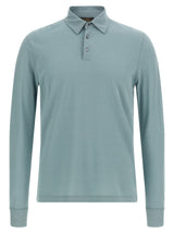 ZANONE Blue Cotton Polo Shirt