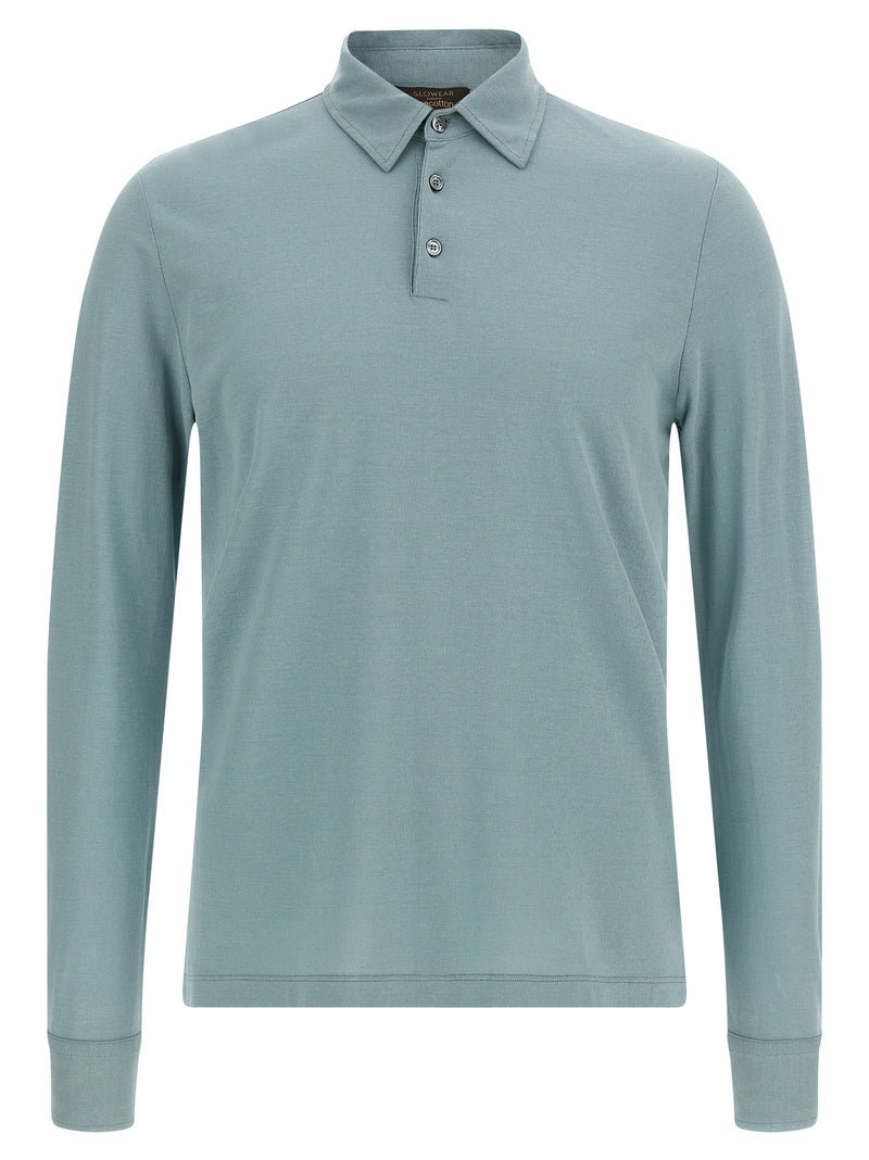ZANONE Blue Cotton Polo Shirt