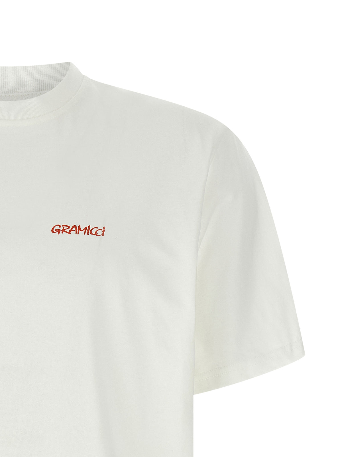 Gramicci White Cotton T-Shirt with Ice Sculpture Print