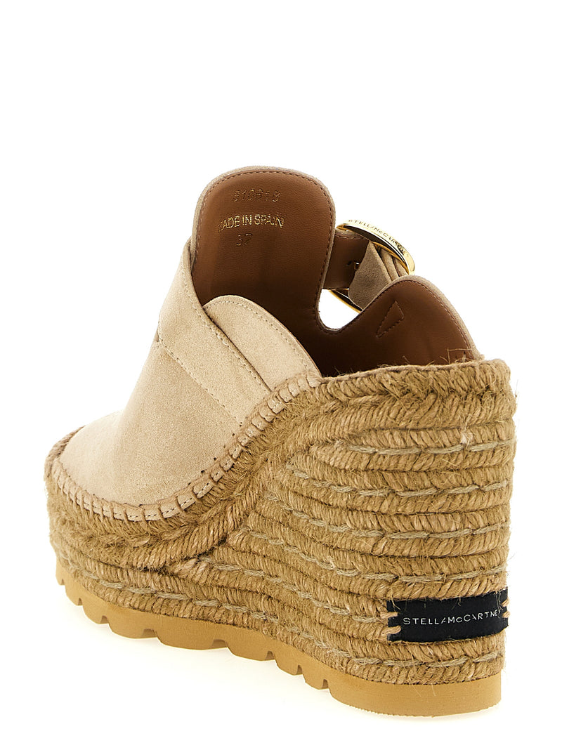 Sandales compensées Stella McCartney beiges en viscose