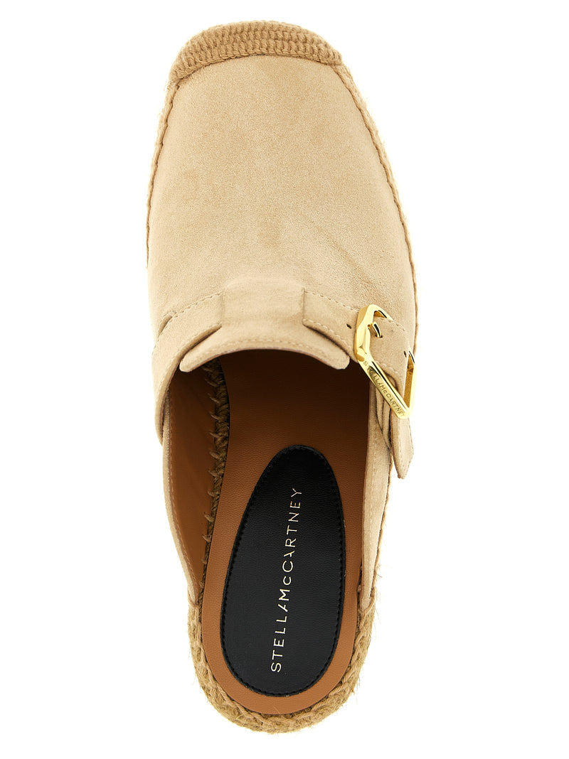 Sandales compensées Stella McCartney beiges en viscose