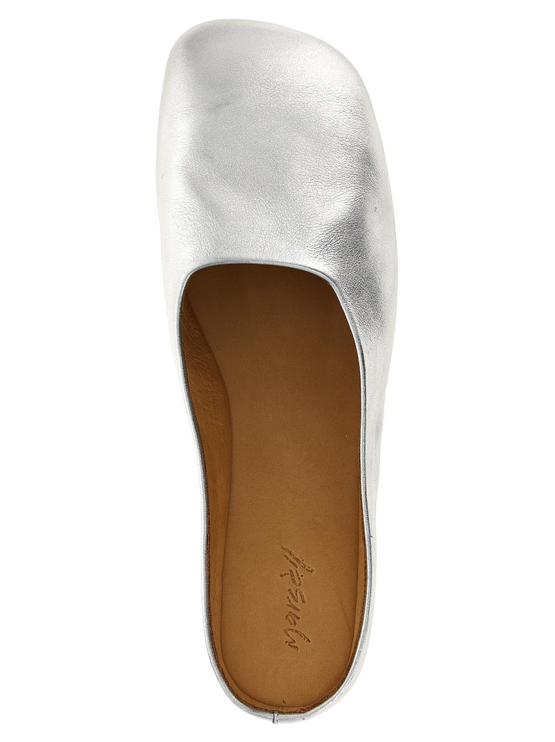 MARSÈLL Silver Calfskin Mules - Elegant Comfort for Women