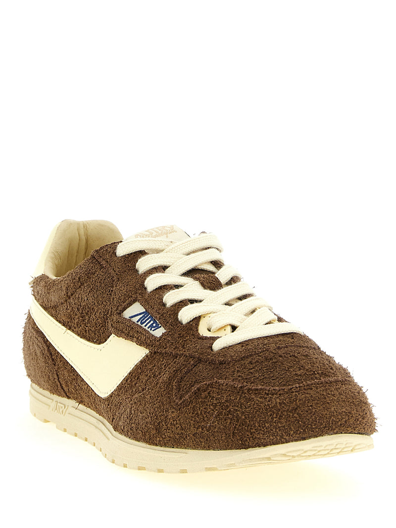 Baskets de sport Autry en cuir de vachette marron