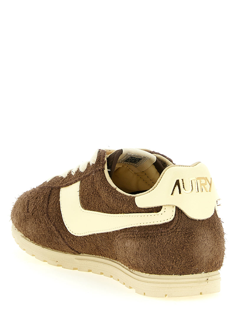 Baskets de sport Autry en cuir de vachette marron