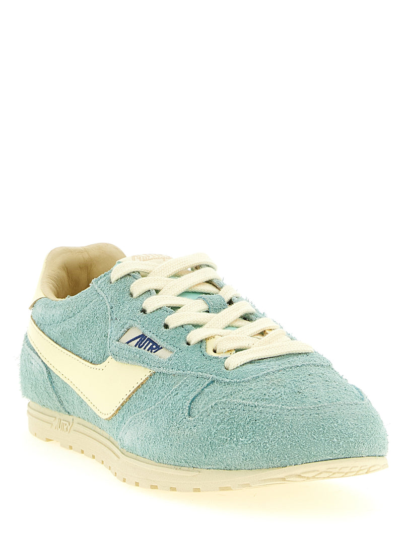 Baskets basses Autry en cuir de vachette bleu