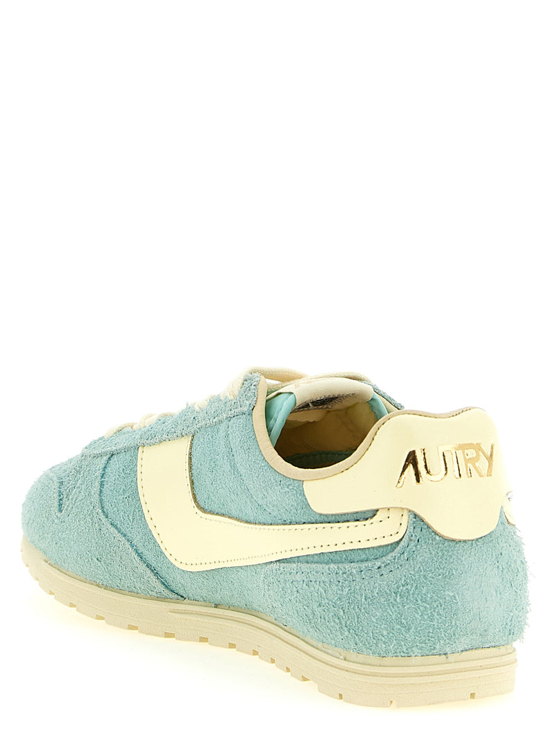 Baskets basses Autry en cuir de vachette bleu