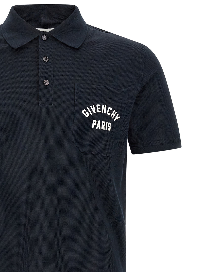 Givenchy Blue Cotton Polo Shirt - Effortless Elegance