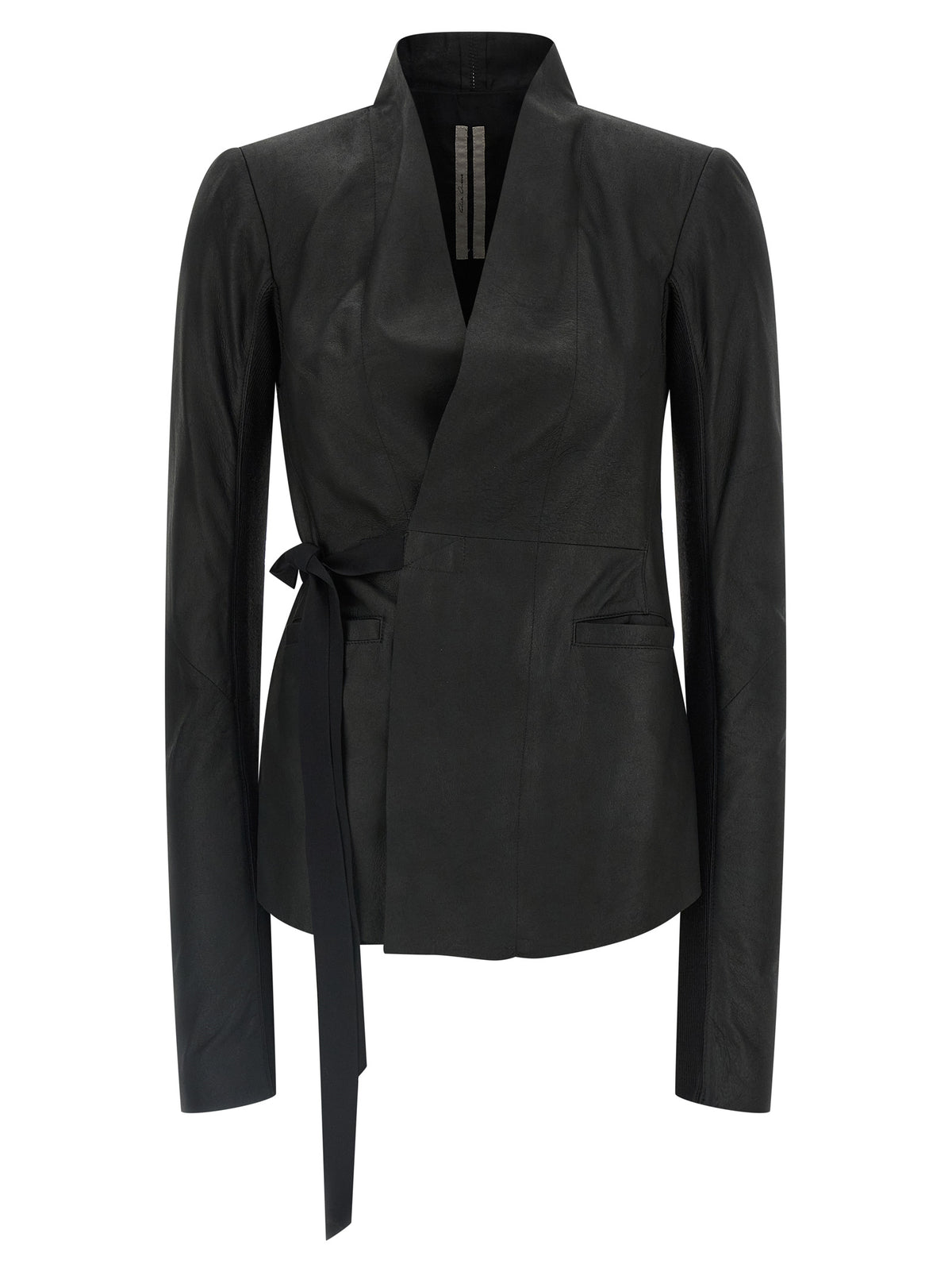 Rick Owens Black Lamb Leather Leather Jacket
