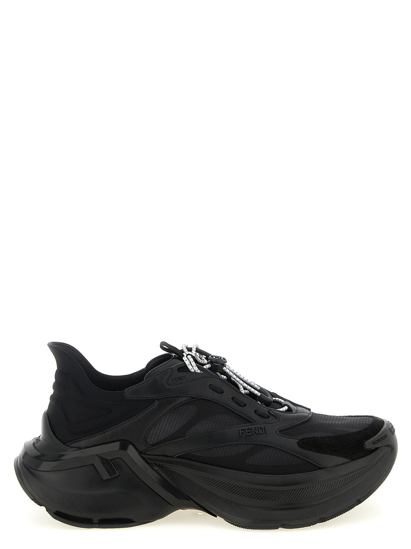 Fendi Black Calfskin F-Light Athletic Sneakers for Women