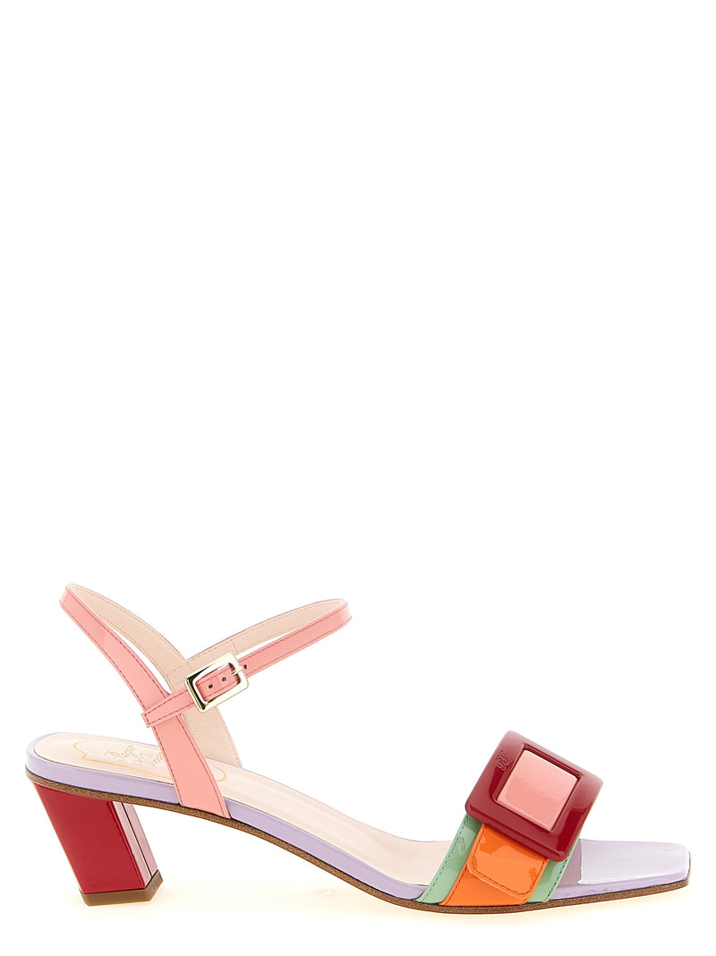 Roger Vivier Multicolor Calfskin Stiletto Heel Sandals