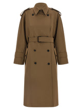 Max Mara Mxmcerto Brown Virgin Wool Trench Coat