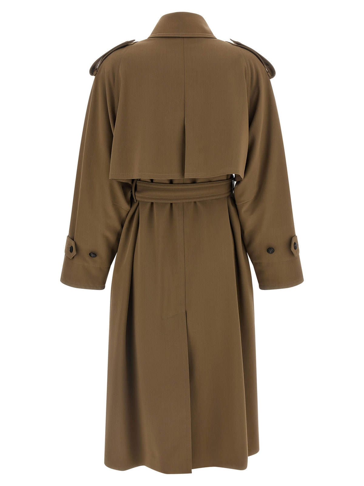 Max Mara Mxmcerto Brown Virgin Wool Trench Coat