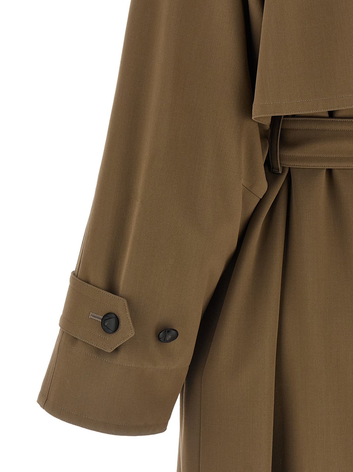 Max Mara Mxmcerto Brown Virgin Wool Trench Coat