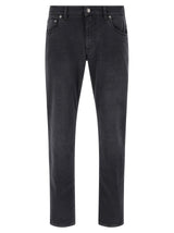 Jeans droits en coton noir Dolce & Gabbana