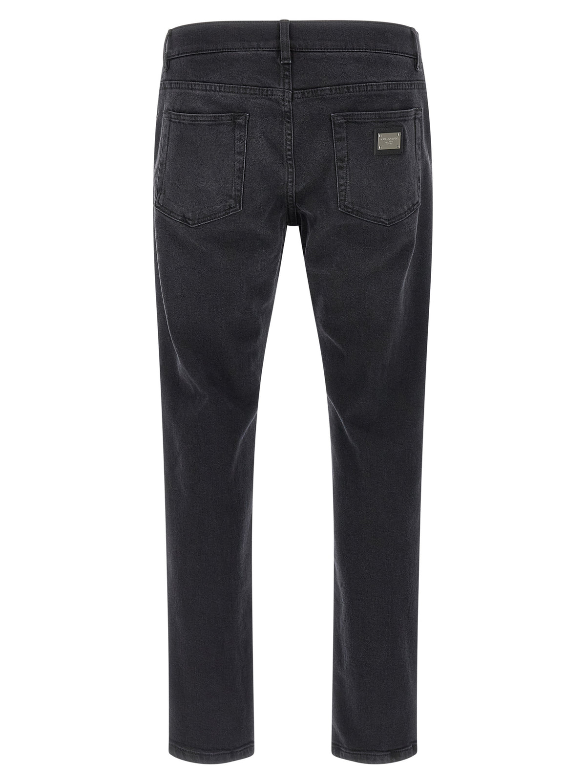 Jeans droits en coton noir Dolce & Gabbana