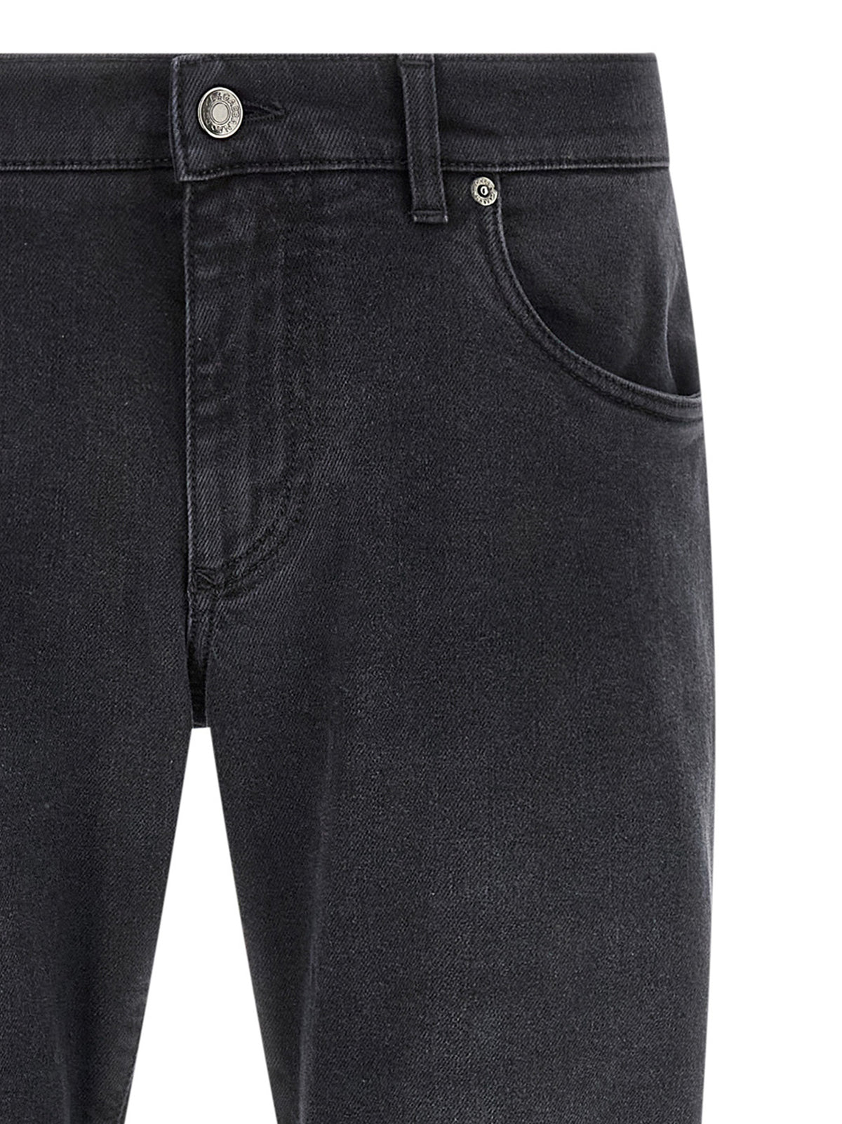 Jeans droits en coton noir Dolce & Gabbana