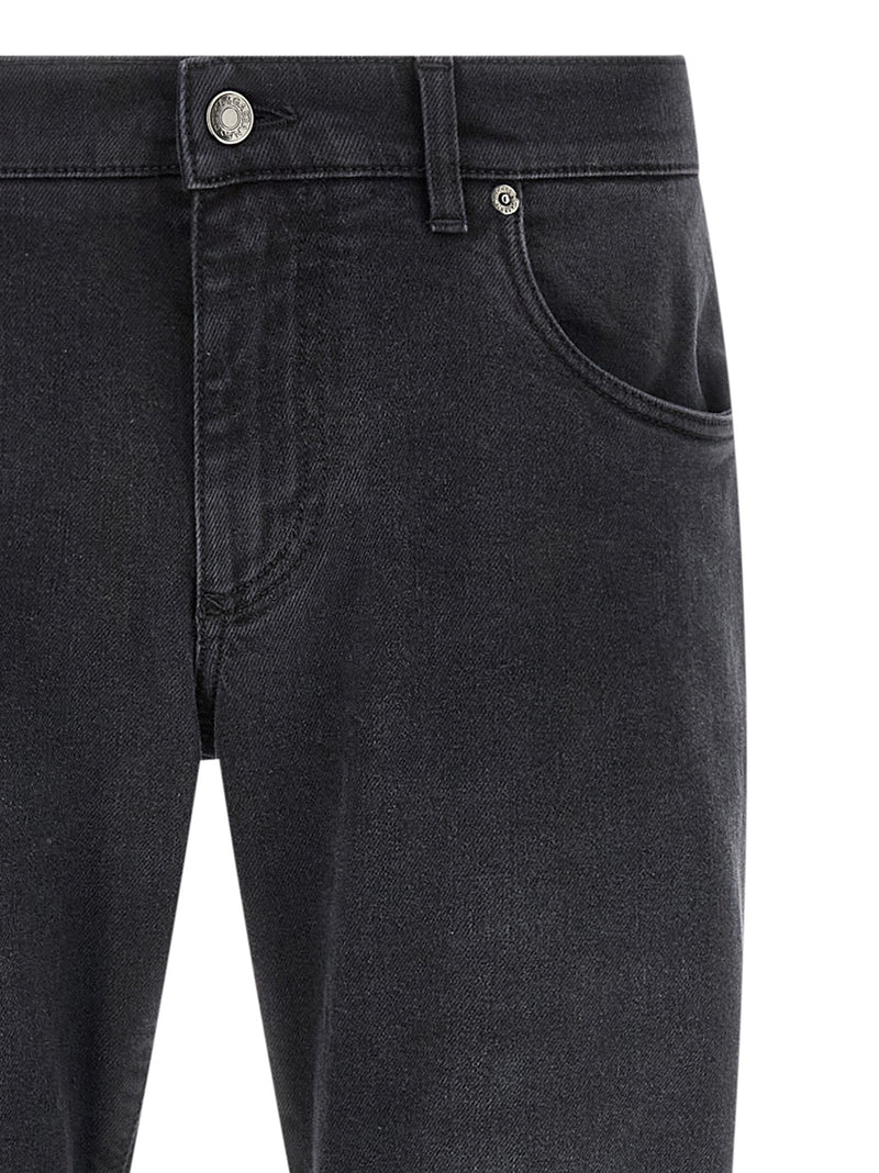 Jeans droits en coton noir Dolce & Gabbana