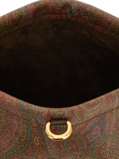 Etro Brown Cotton Clutch Bag