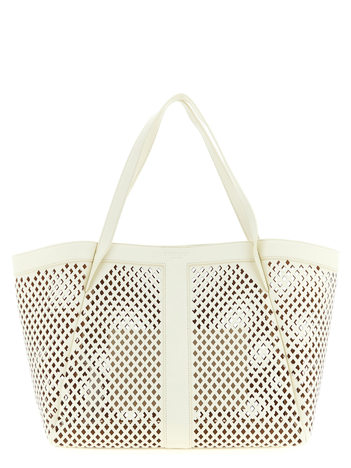 Sac cabas Twinset en cuir blanc