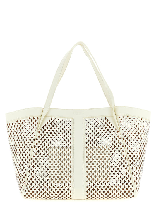 Sac cabas Twinset en cuir blanc