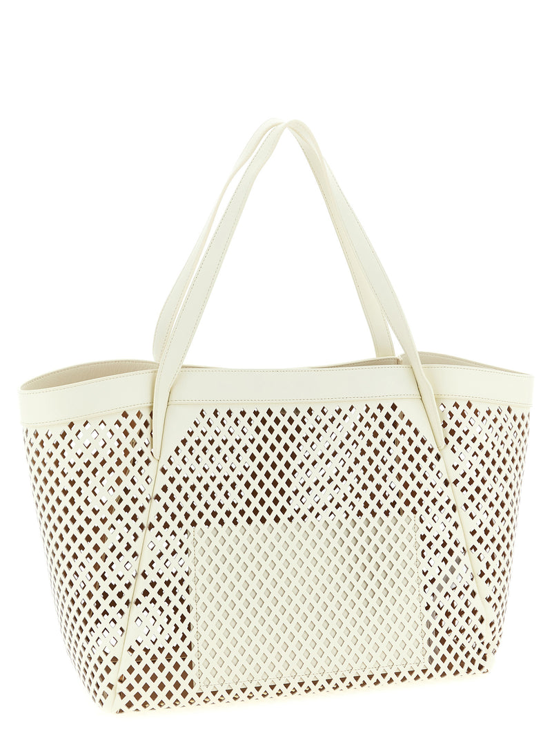 Sac cabas Twinset en cuir blanc