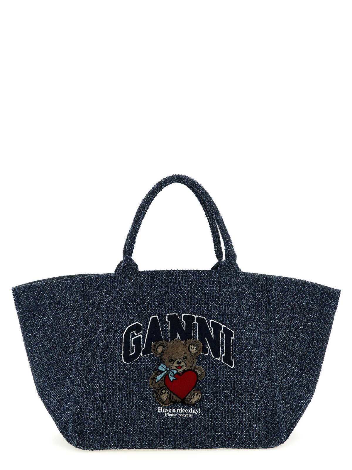 Sac cabas en coton biologique bleu Ganni