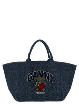 Sac cabas en coton biologique bleu Ganni