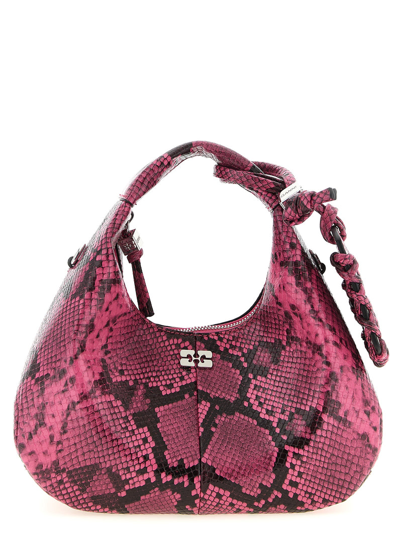 Ganni Mini Hobo Handbag in Fuchsia - Recycled Polyester
