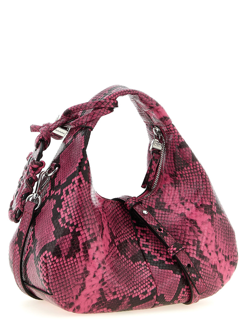 Ganni Mini Hobo Handbag in Fuchsia - Recycled Polyester