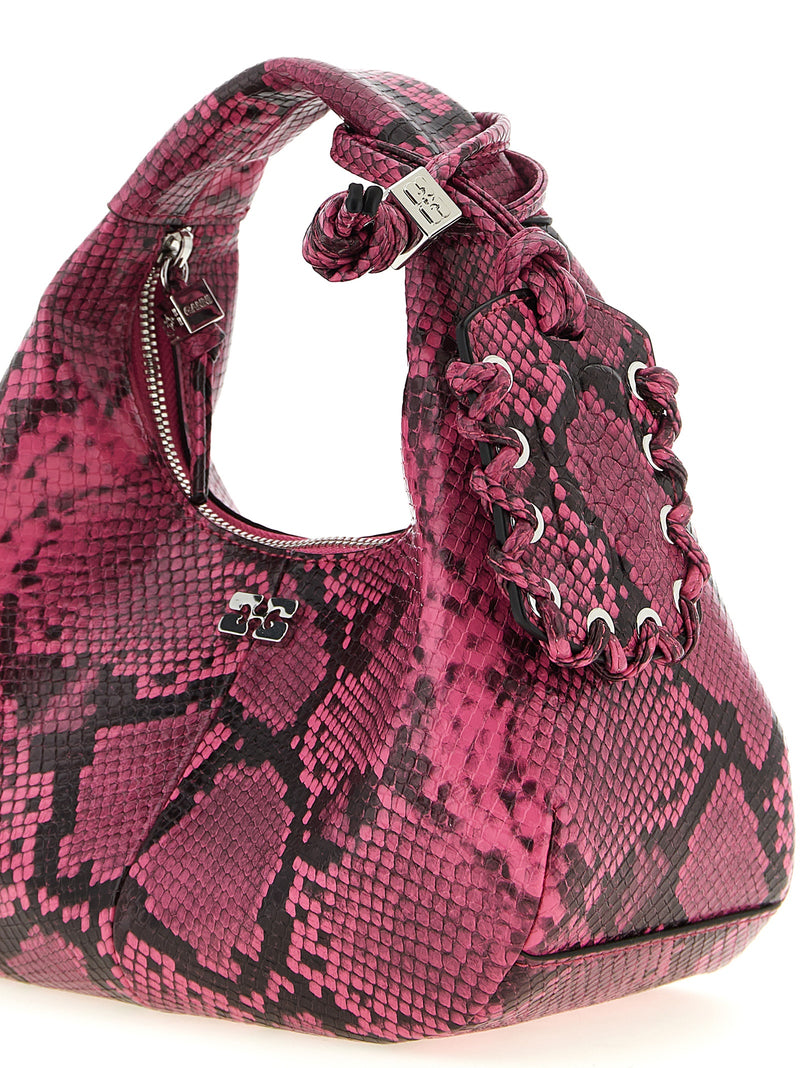 Ganni Mini Hobo Handbag in Fuchsia - Recycled Polyester