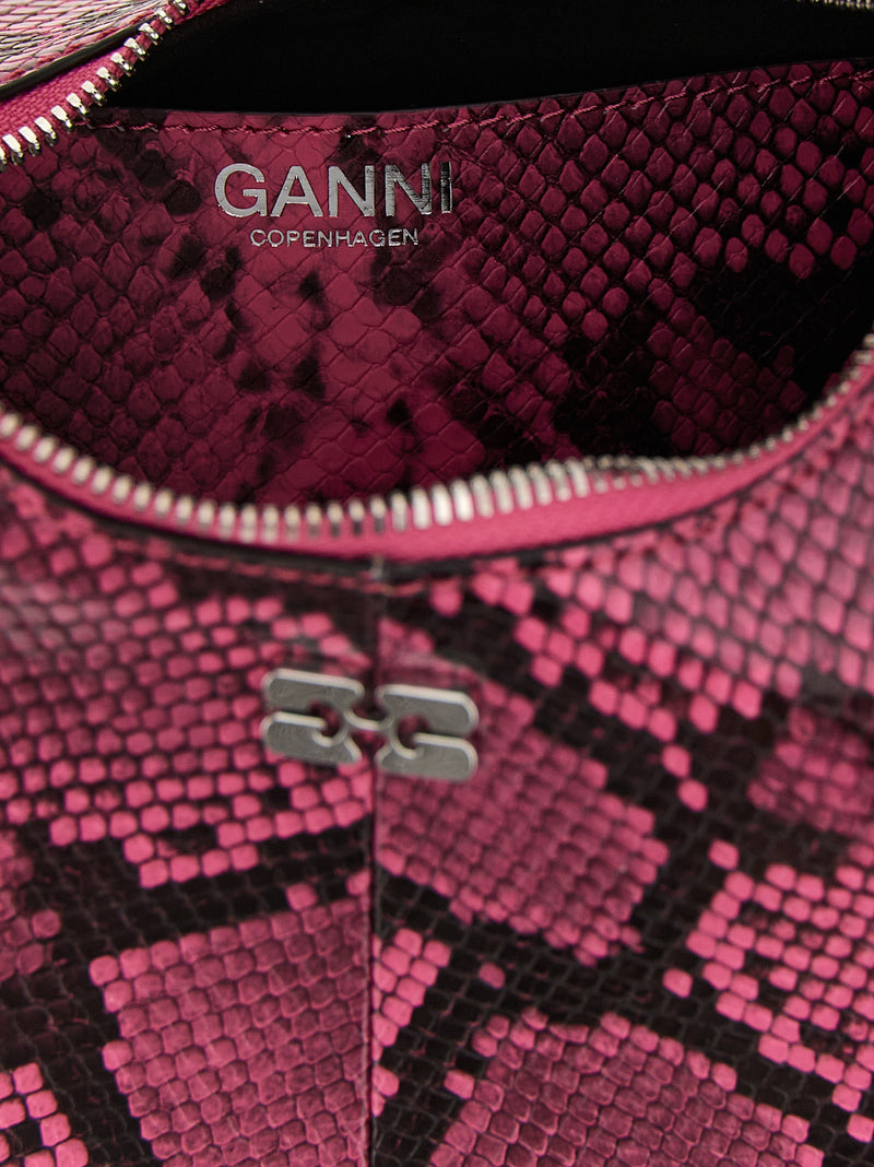 Ganni Mini Hobo Handbag in Fuchsia - Recycled Polyester