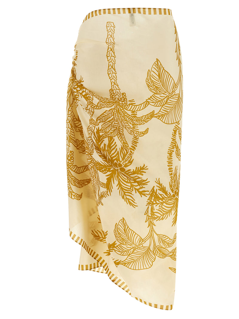 Eres Beige Cotton Midi Skirt
