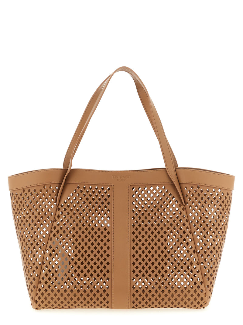 Sac cabas en polyéthylène marron Twinset