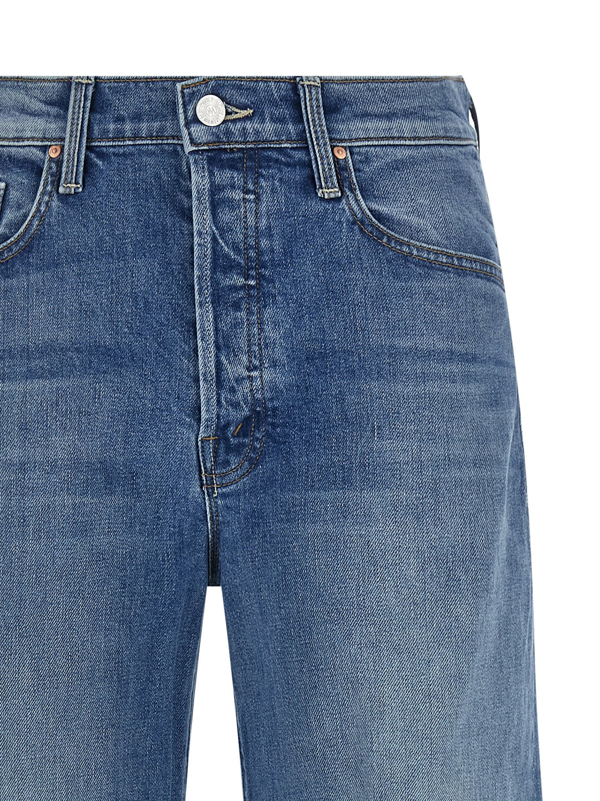 Jean en denim de coton bleu Mother Denim