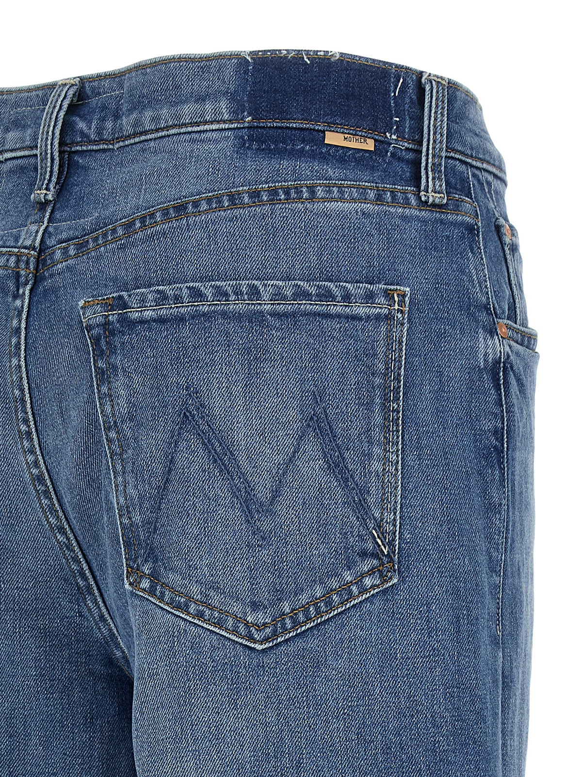 Jean en denim de coton bleu Mother Denim