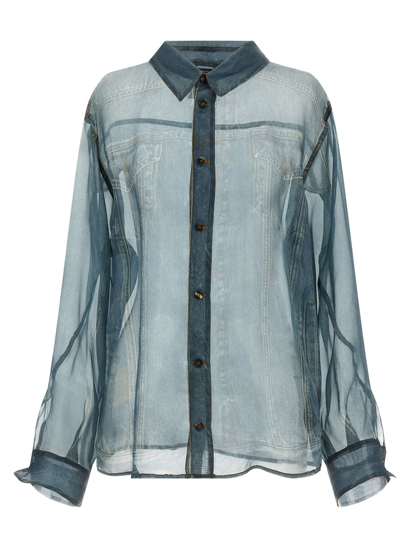 Haikure Blue Silk Blouse