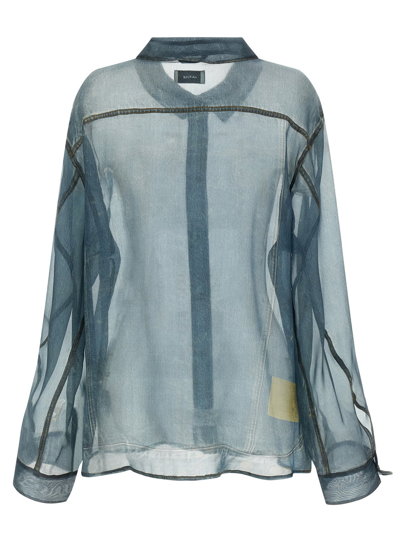Haikure Blue Silk Blouse