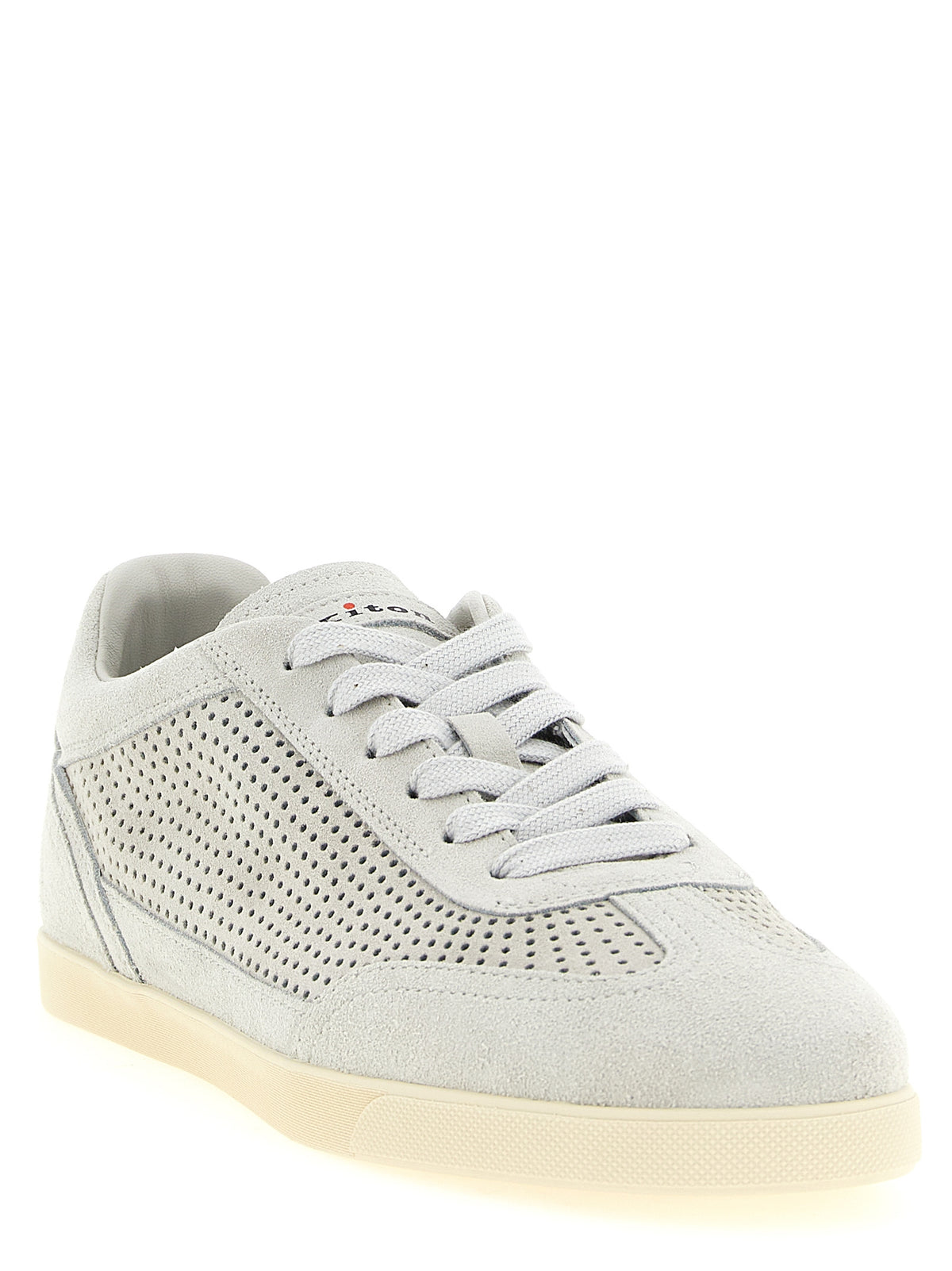 Baskets basses en veau gris Kiton