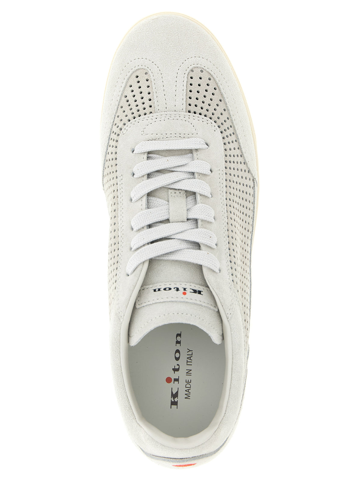 Baskets basses en veau gris Kiton
