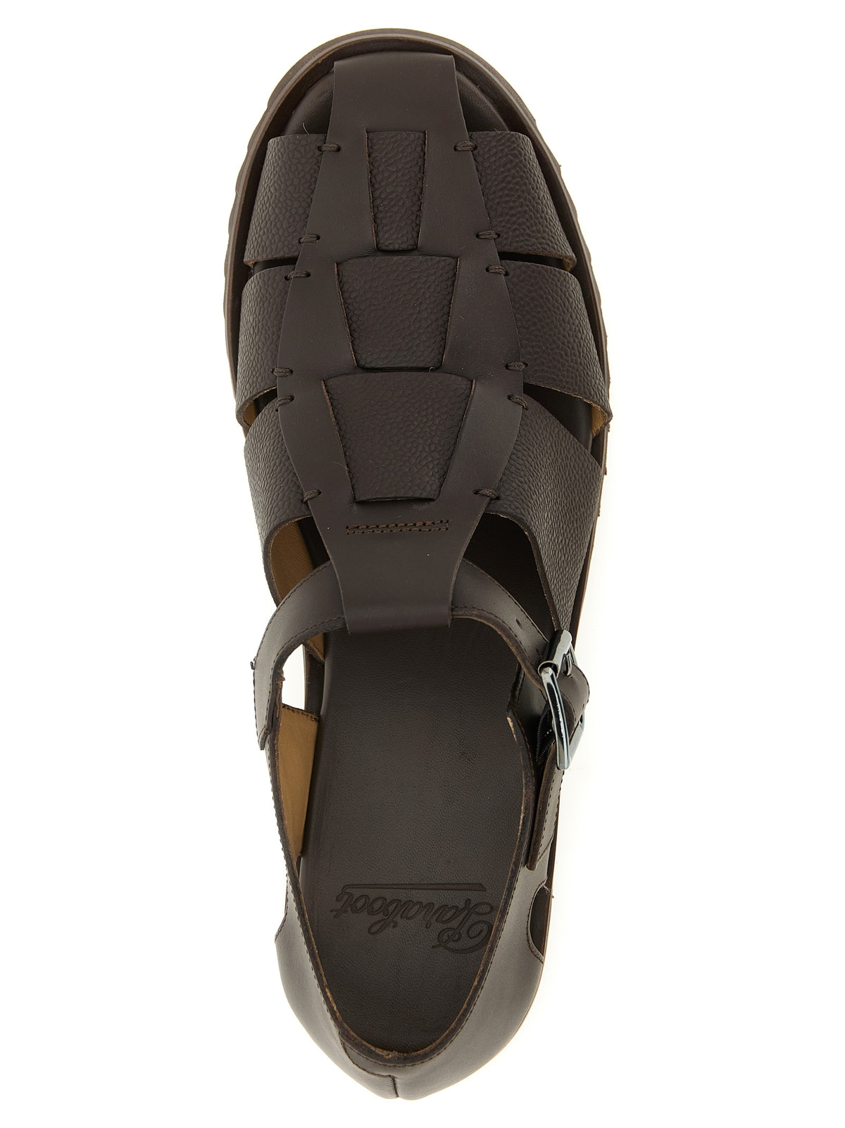Sandales plates PARABOOT en cuir de veau marron