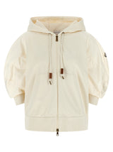 Sweat à capuche Moncler en coton blanc