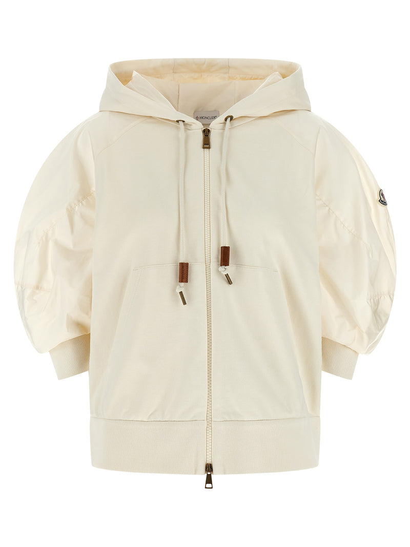 Sweat à capuche Moncler en coton blanc
