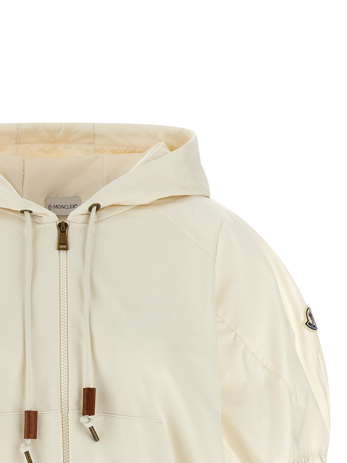 Sweat à capuche Moncler en coton blanc