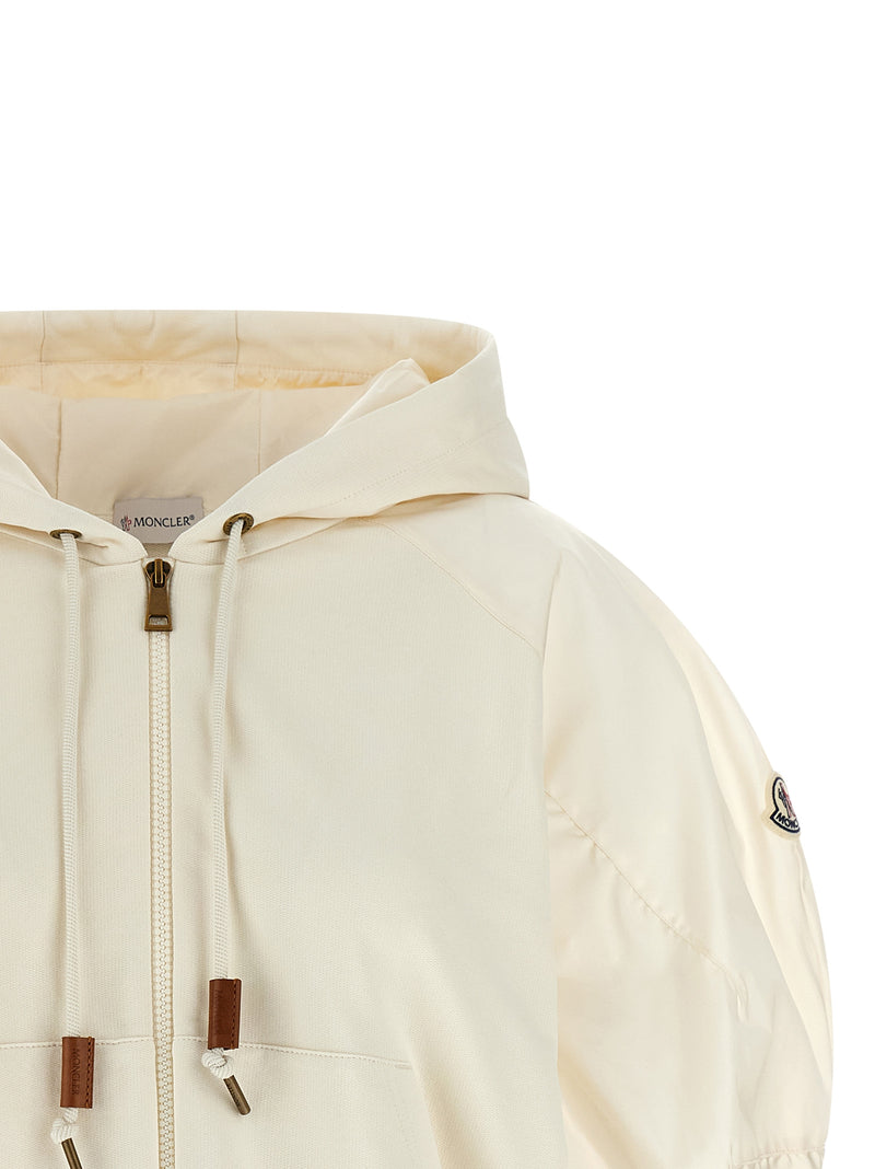 Sweat à capuche Moncler en coton blanc